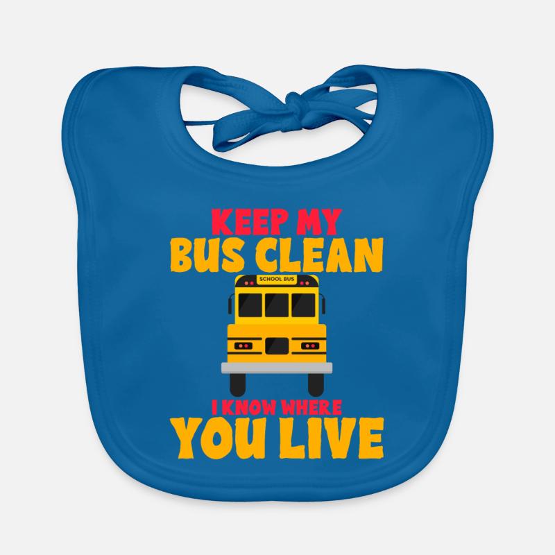 Keep My Bus Clean, I Know Where You Live 2 Organic Baby Bibs