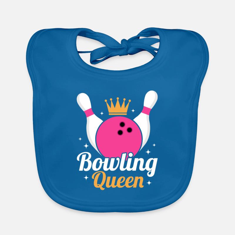 Bowling Queen Team Player StrikeBowler Organic Baby Bibs