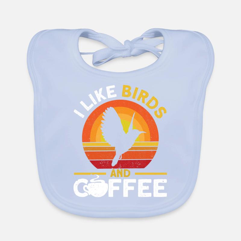 J’aime les oiseaux et le café Bavoir bio Bébé