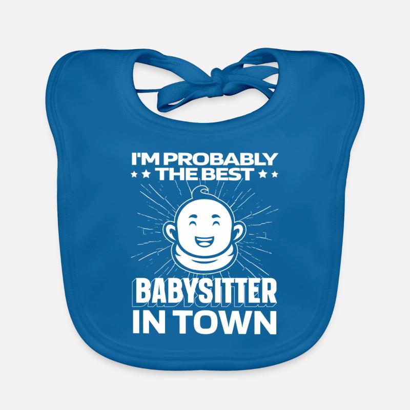 Babysitter Lustig - Baby Bio-Lätzchen - Pfauenblau