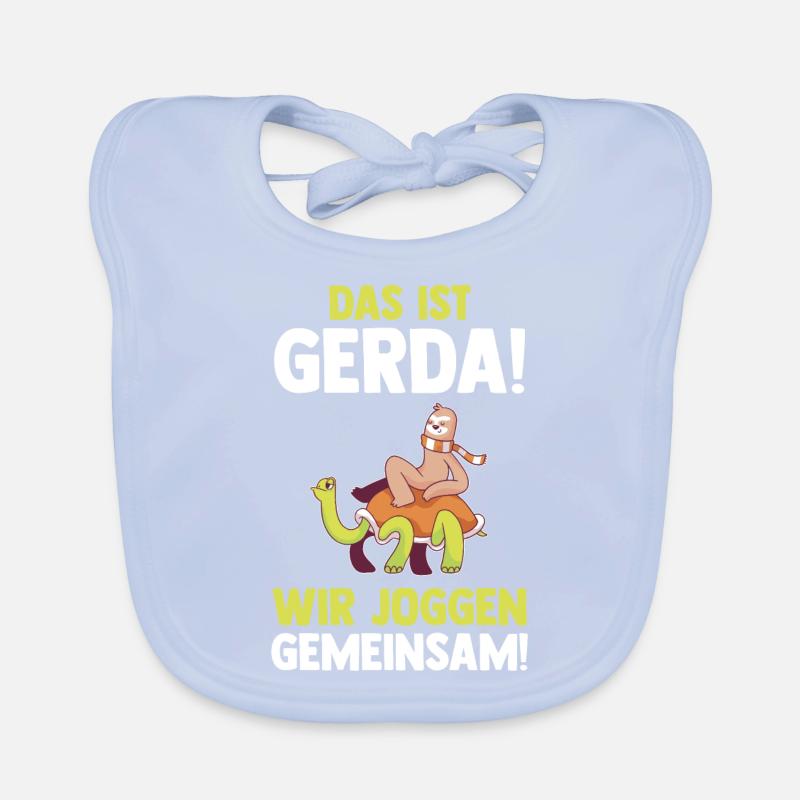 This is Gerda we jog together Sloth Organic Baby Bibs
