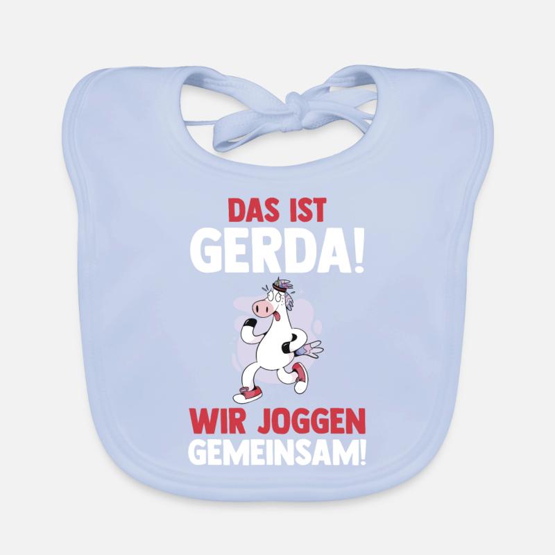 This is Gerda we jog together cow Organic Baby Bibs