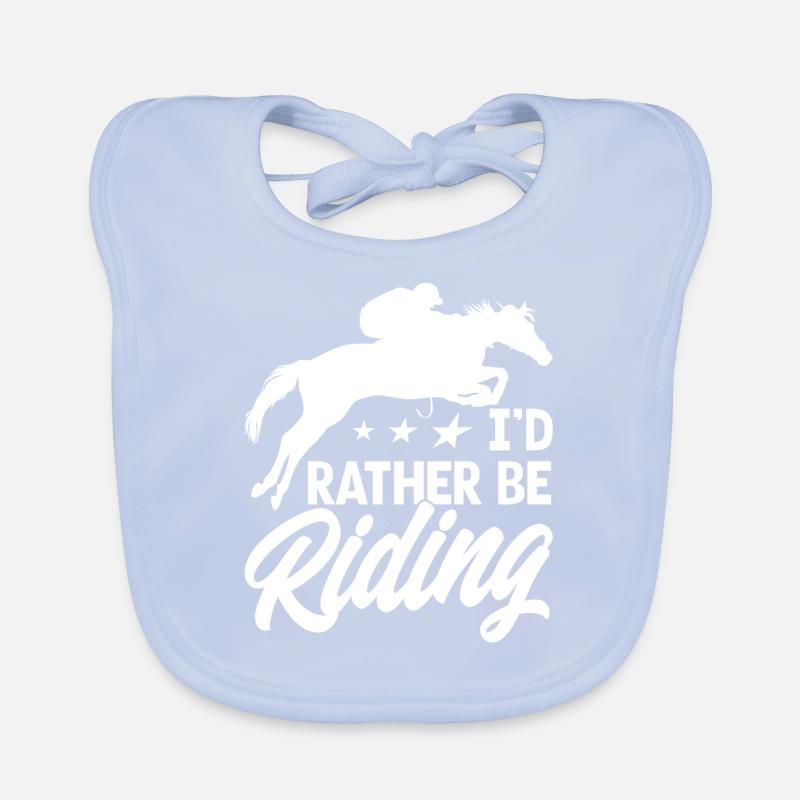 Id Rather Be Riding Organic Baby Bibs