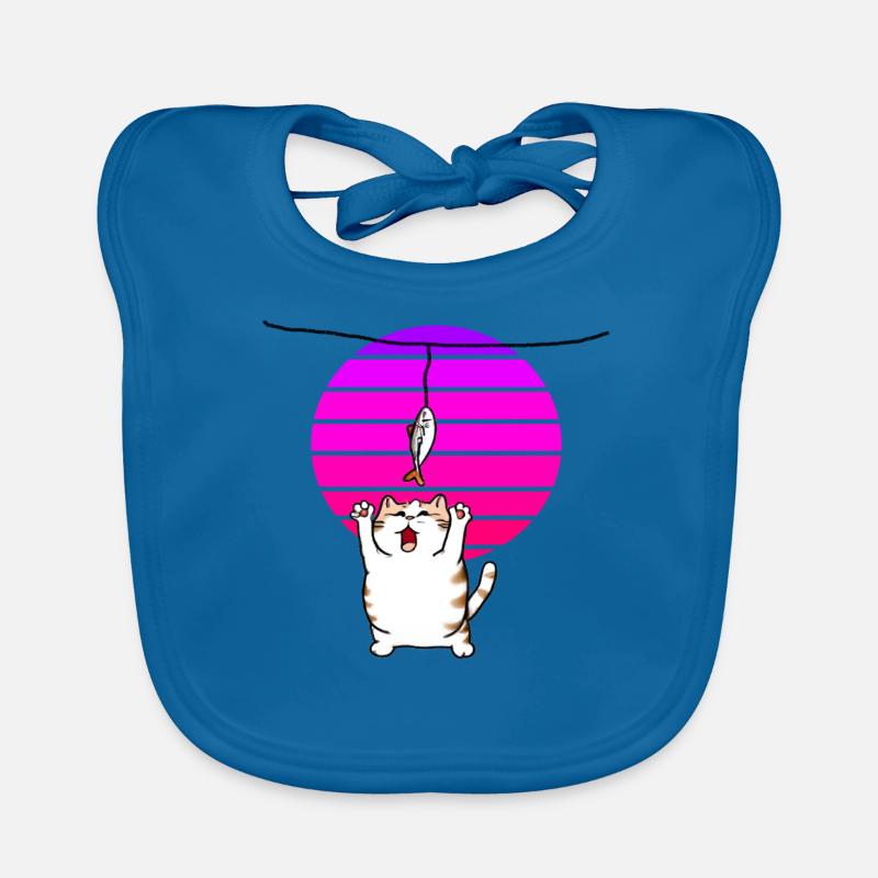 Le chat attrape le poisson Bavoir bio Bébé