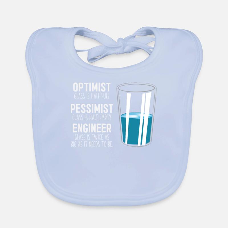 Funny Engineering Computer Civil Optimist Glas Baby Bio-Lätzchen