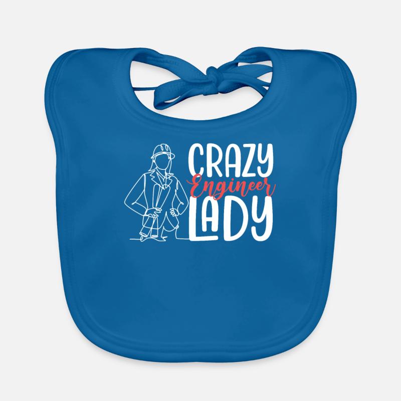 Crazy Engineer Lady Mechanical Engineering Humor Organic Baby Bibs