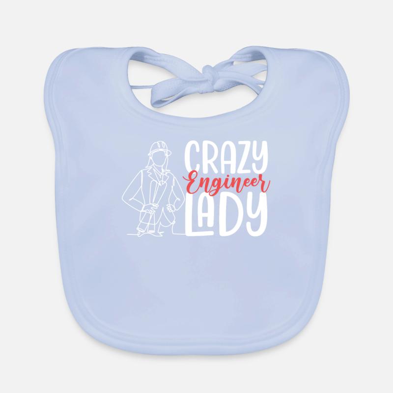 Crazy Engineer Lady Mechanical Engineering Humour Bavoir bio Bébé