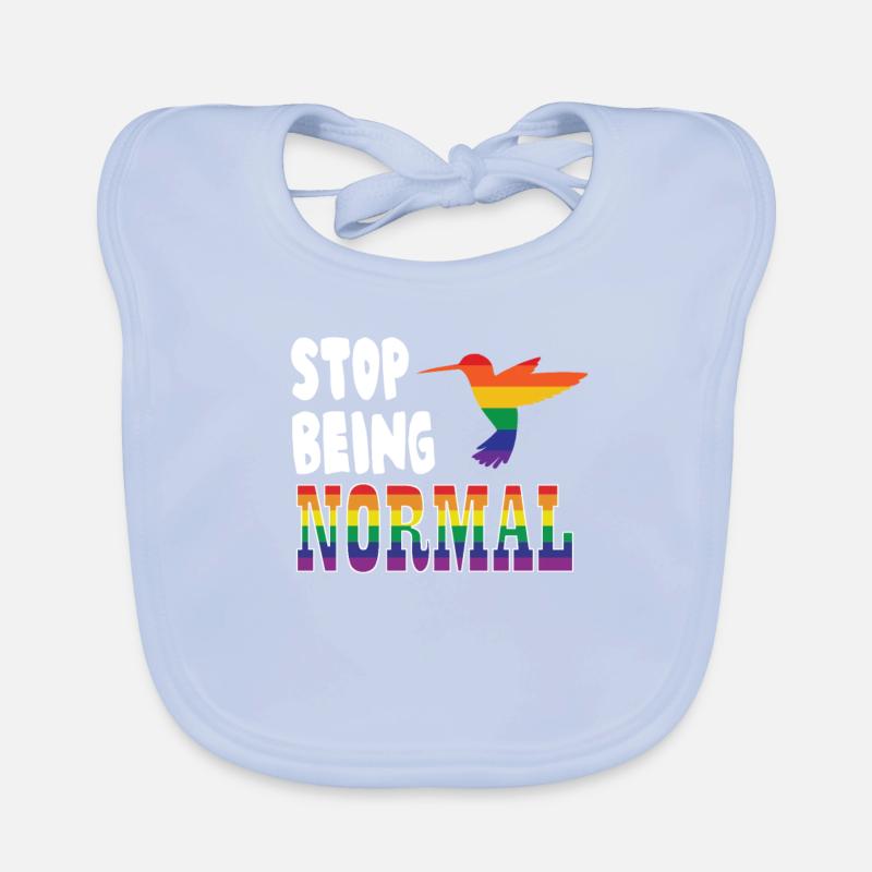 Stop Being Normal Pride Lqbtq Organic Baby Bibs