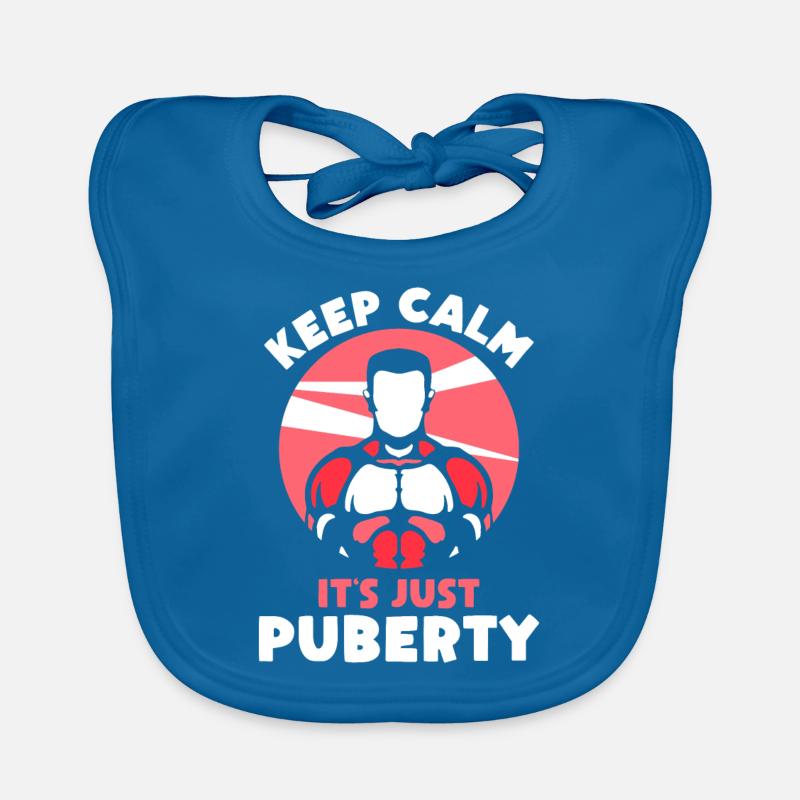 Keep calm Only puberty has grown up Organic Baby Bibs