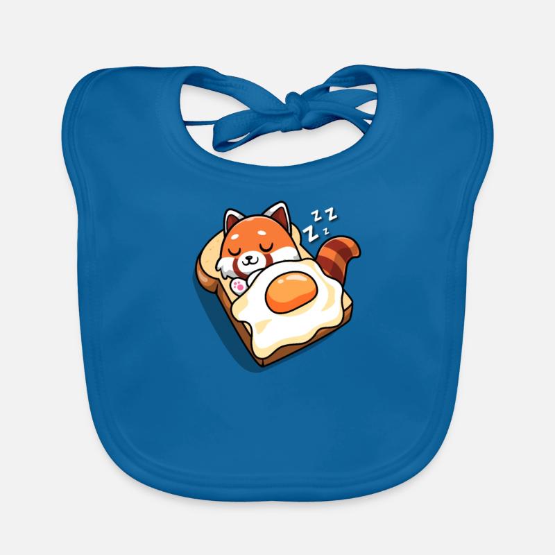 Petit panda - Bavoir bio Bébé - bleu paon