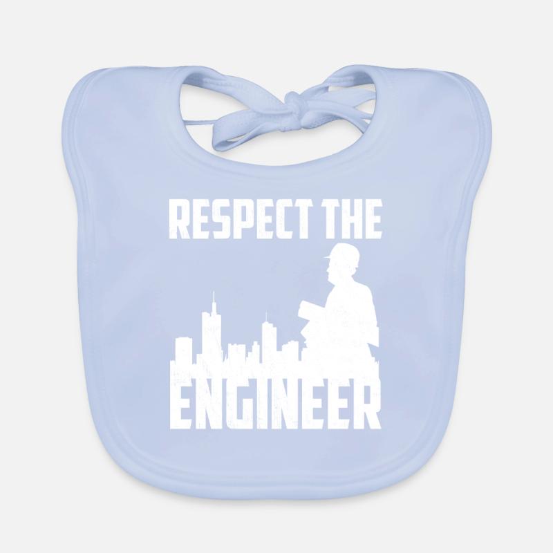 Fun Respect The Engineer Cool Mechanical Engineer Organic Baby Bibs