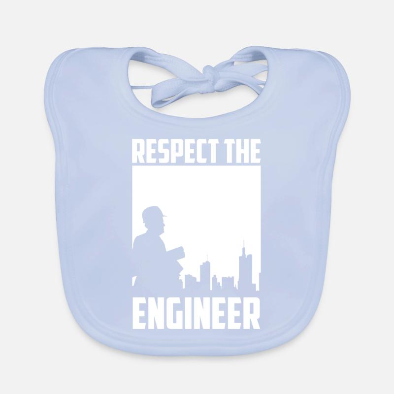 Respect The Engineer Mechanical Engineering Funny Organic Baby Bibs