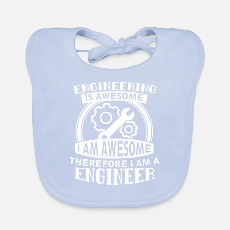 Engineering Is Awesome, I Am Awesome Engineer Pun Organic Baby Bibs
