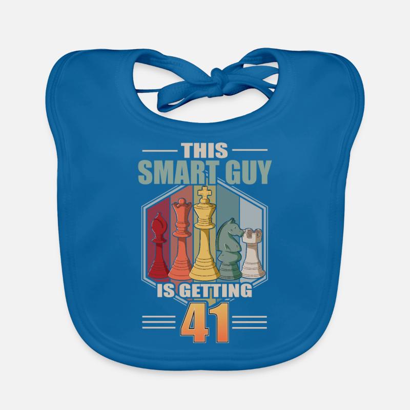 Smart Guy Is Getting 41 Retro Schach 41 Geburtstag Baby Bio-Lätzchen