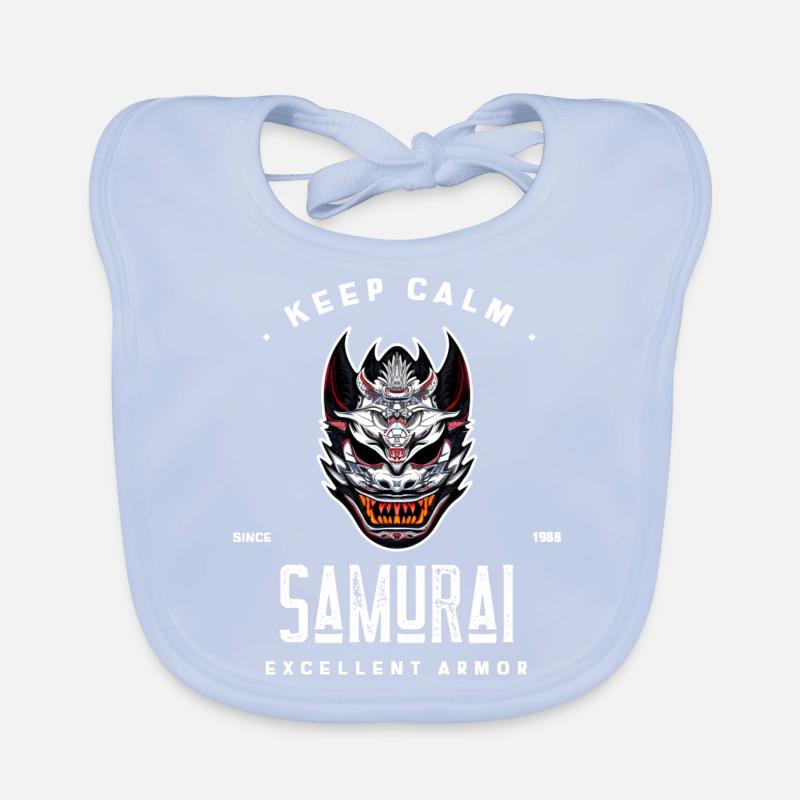 keep calm samurai since 1988 excellent armor Organic Baby Bibs
