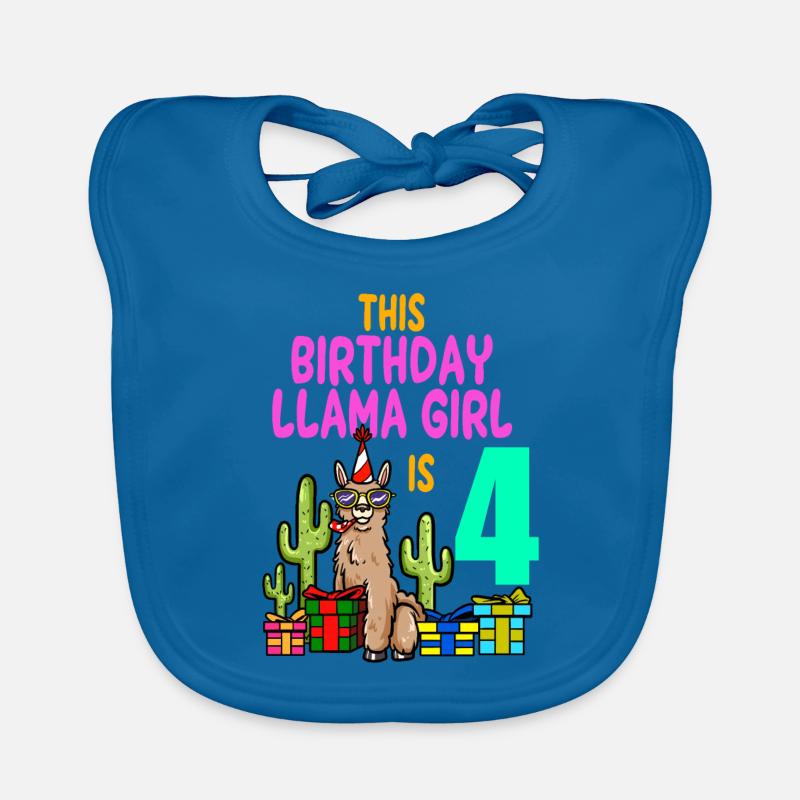 Lama Mädchen 4. Geburtstag Party Alpaka Baby Bio-Lätzchen