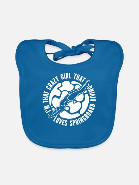 Turmspringen Turmspringer Mädchen - Baby Bio-Lätzchen - Pfauenblau