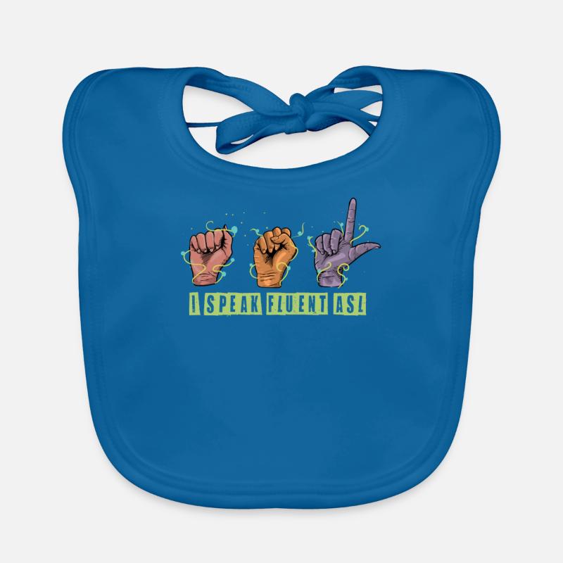 Deaf Hearing Impaired Hearing aid Sign Language Organic Baby Bibs