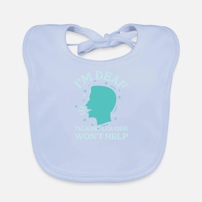 Deaf Hearing Impaired Hearing aid Sign Language Organic Baby Bibs