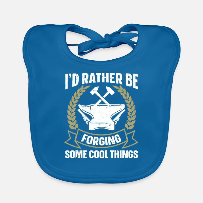 I'd Rather Be Forging Amboss Schmied Baby Bio-Lätzchen