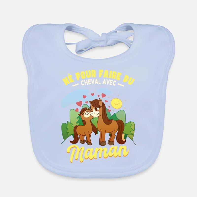 Cheval Avec Maman Bavoir bio Bébé
