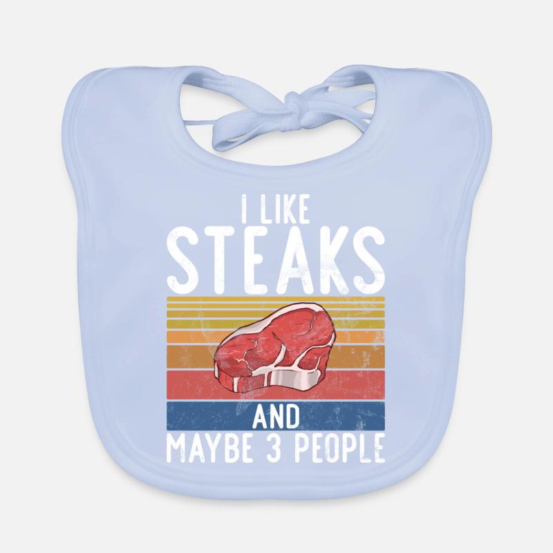 Steak Lover Steak Gift Organic Baby Bibs