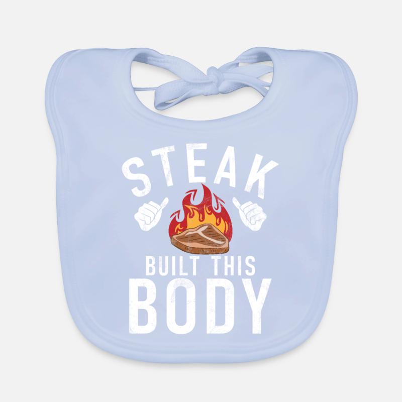 Steak Lover Steak Gift Organic Baby Bibs