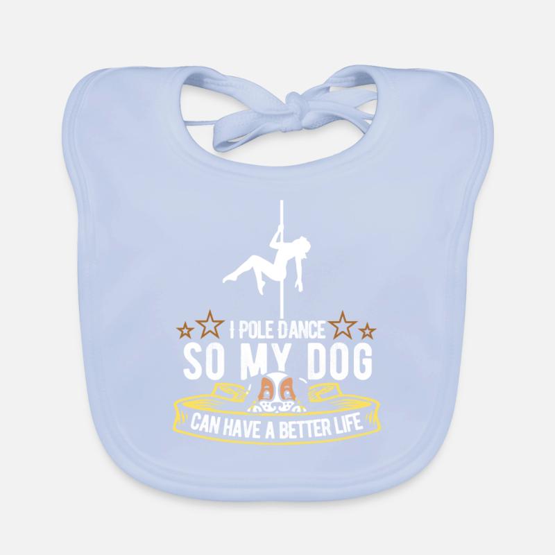 Pole Dancing Dog Organic Baby Bibs