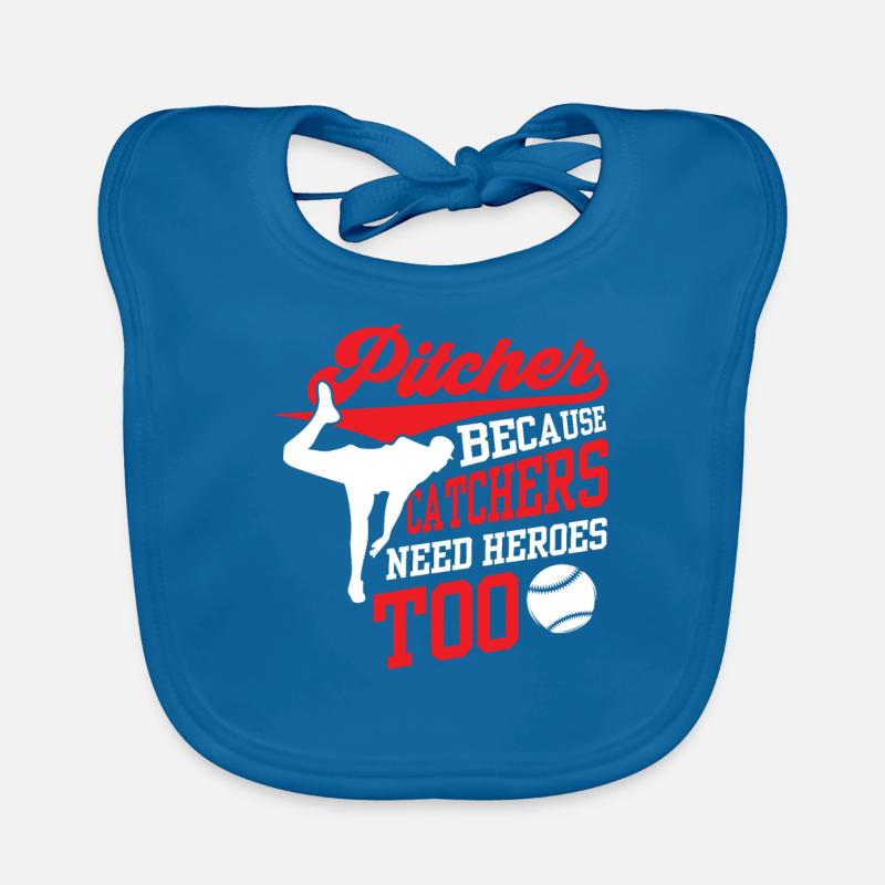Pitcher because catchers also need heroes Launchers Organic Baby Bibs