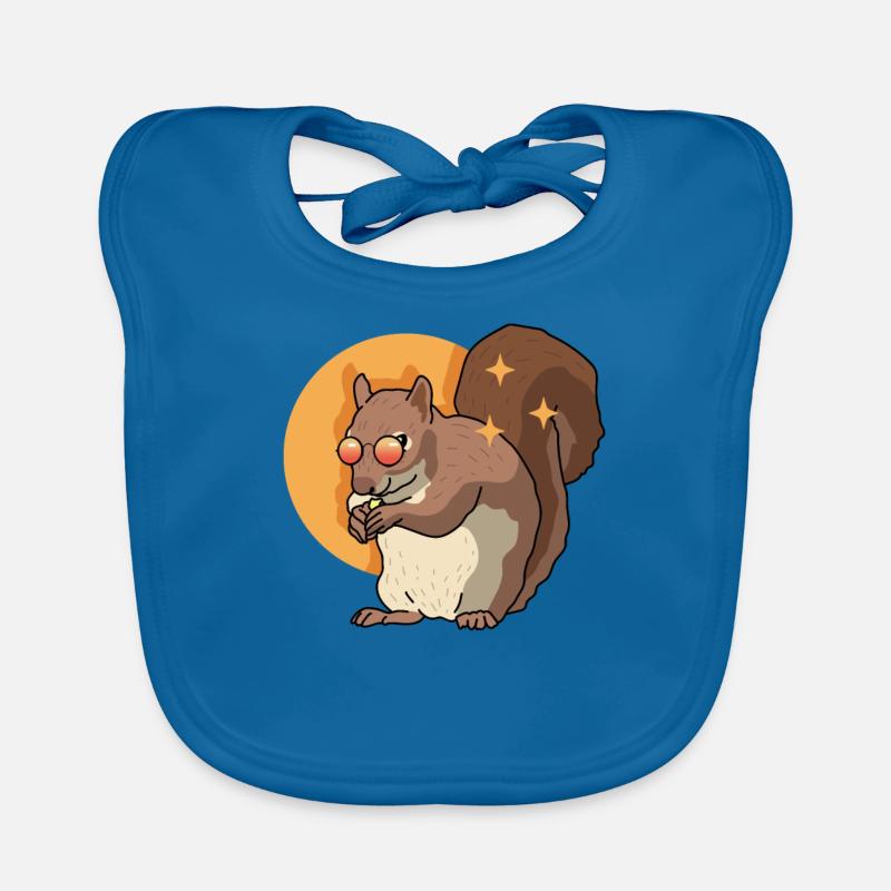 Süßes Eichhörnchen Hörnchen Grauhörnchen Geschenk Baby Bio-Lätzchen