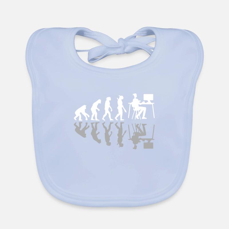 Evolution humaine Concepteur Web Humour Design numérique Bavoir bio Bébé