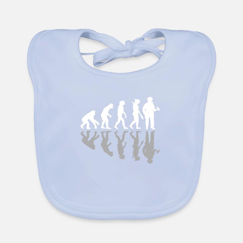 Funny Human Evolution Firefighter Firefighting Baby Bio-Lätzchen