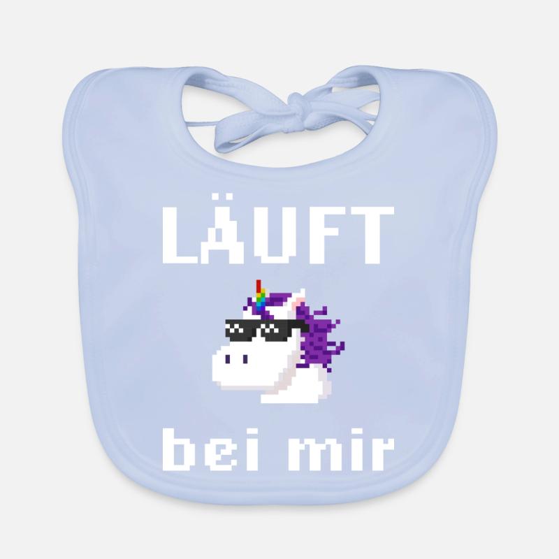 Läuft bei mir Pixelart mit Einhorn Baby Bio-Lätzchen