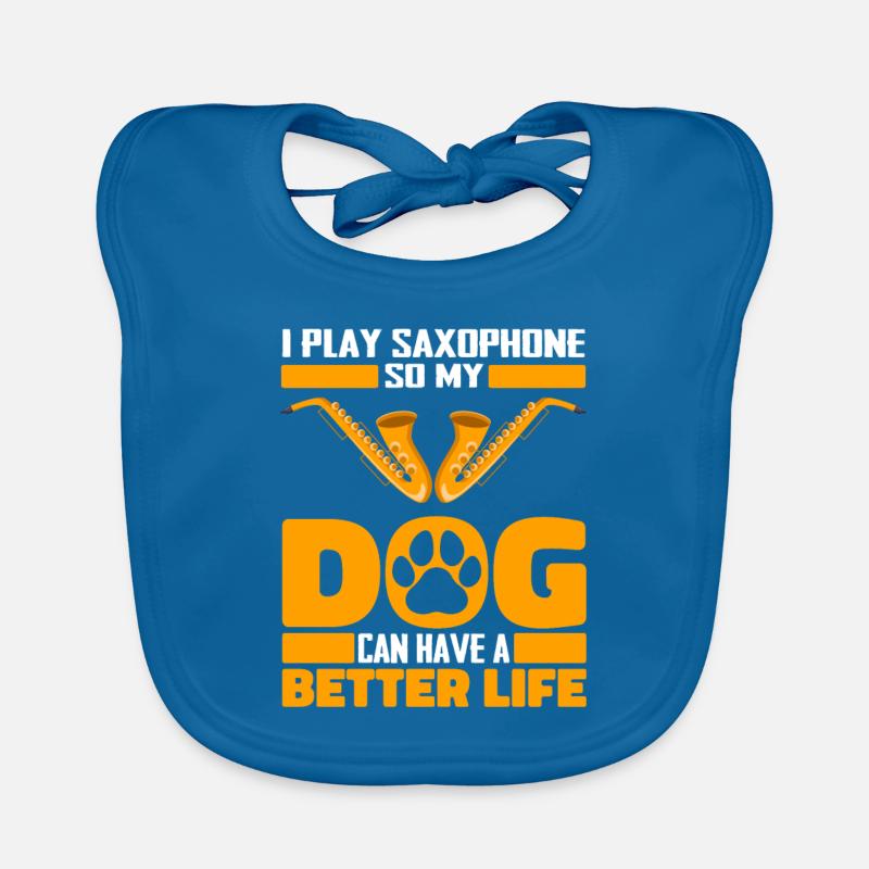 Saxophone Saxophone Chien Bavoir bio Bébé