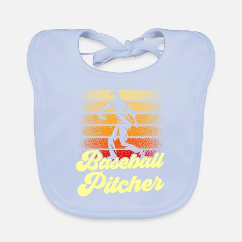 Baseball Pitcher Player Thrower Hobby Organic Baby Bibs