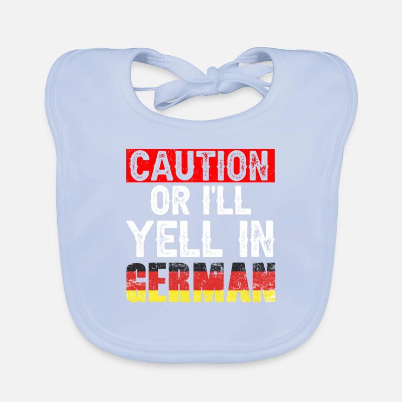 Vorsicht Oder Ich Schreie Auf Deutsch Deutschland Baby Bio-Lätzchen