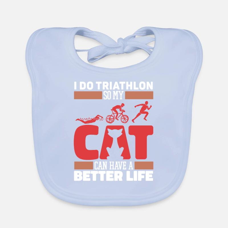 Chat triathlète de triathlon Bavoir bio Bébé