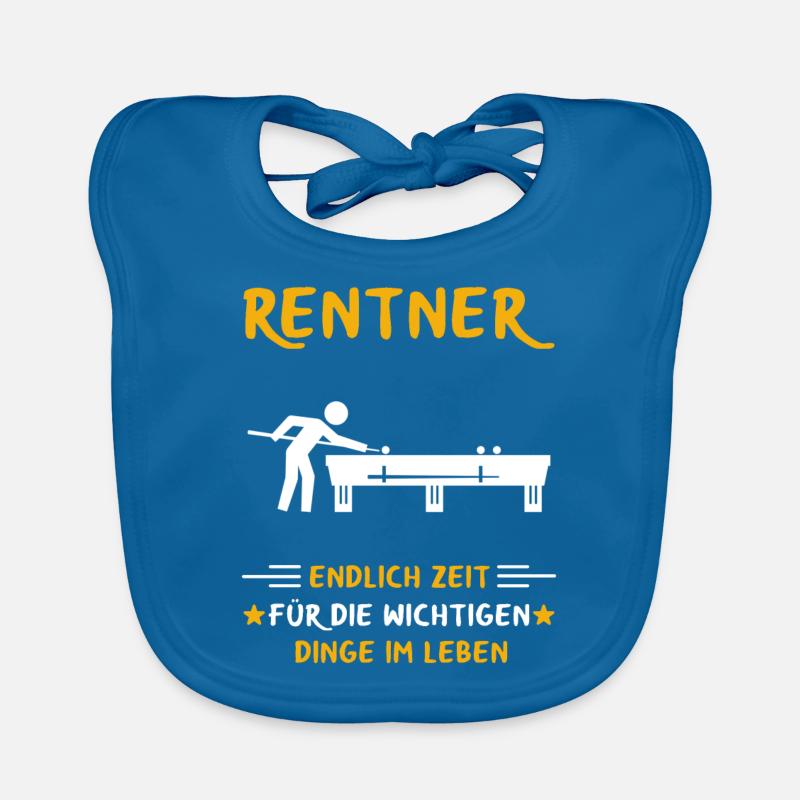 Rentner Rente Rentenbeginn Billard - Baby Bio-Lätzchen - Pfauenblau