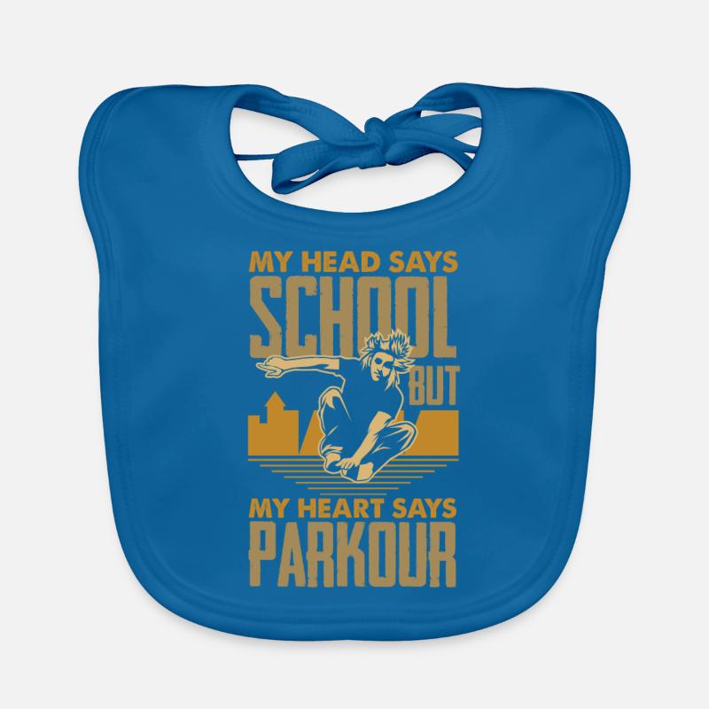 Funny Parkour Runner Freerunner Gift Organic Baby Bibs