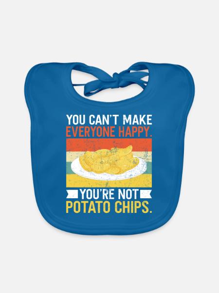 Kartoffelchips Geschenk - Baby Bio-Lätzchen - Pfauenblau