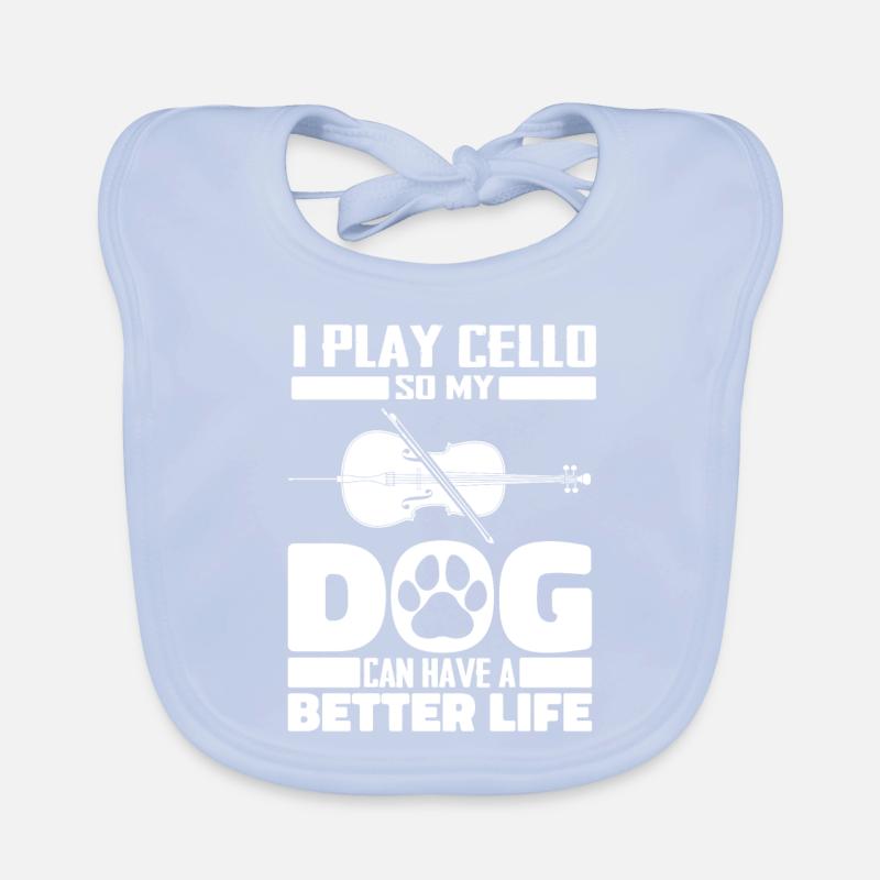 Cello Cellist Dog Organic Baby Bibs