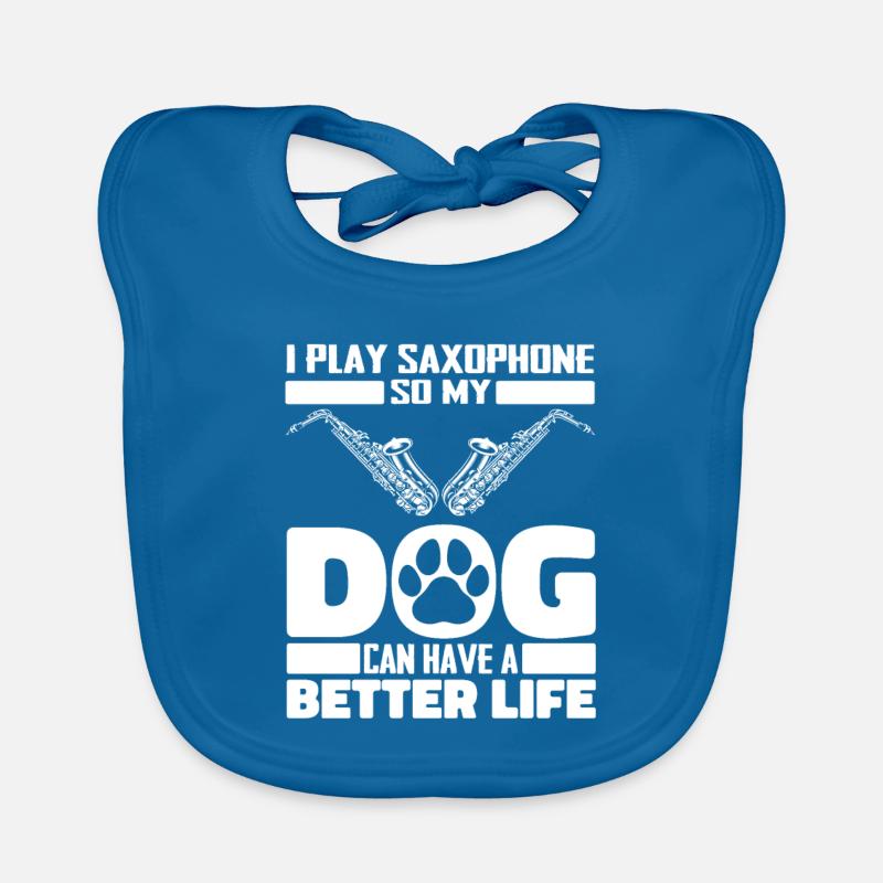 Saxophone Saxophone Dog Organic Baby Bibs