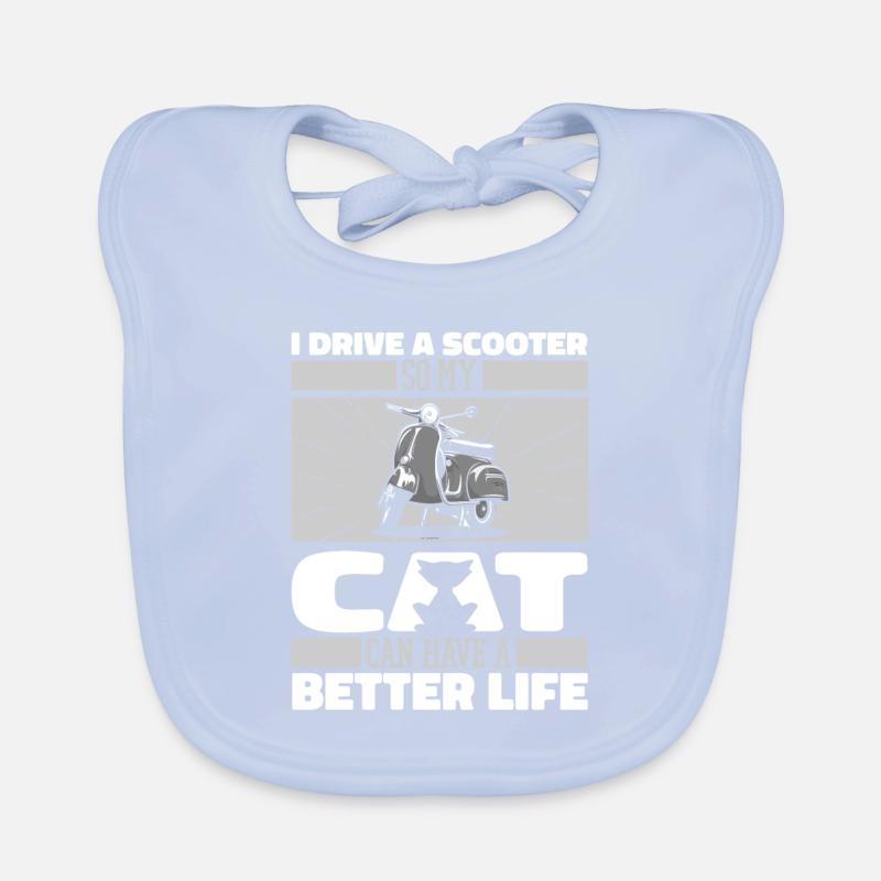 Motorroller Katze Baby Bio-Lätzchen