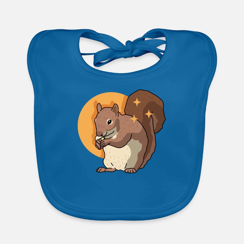 Cute Squirrel Grey Squirrel Gift Organic Baby Bibs