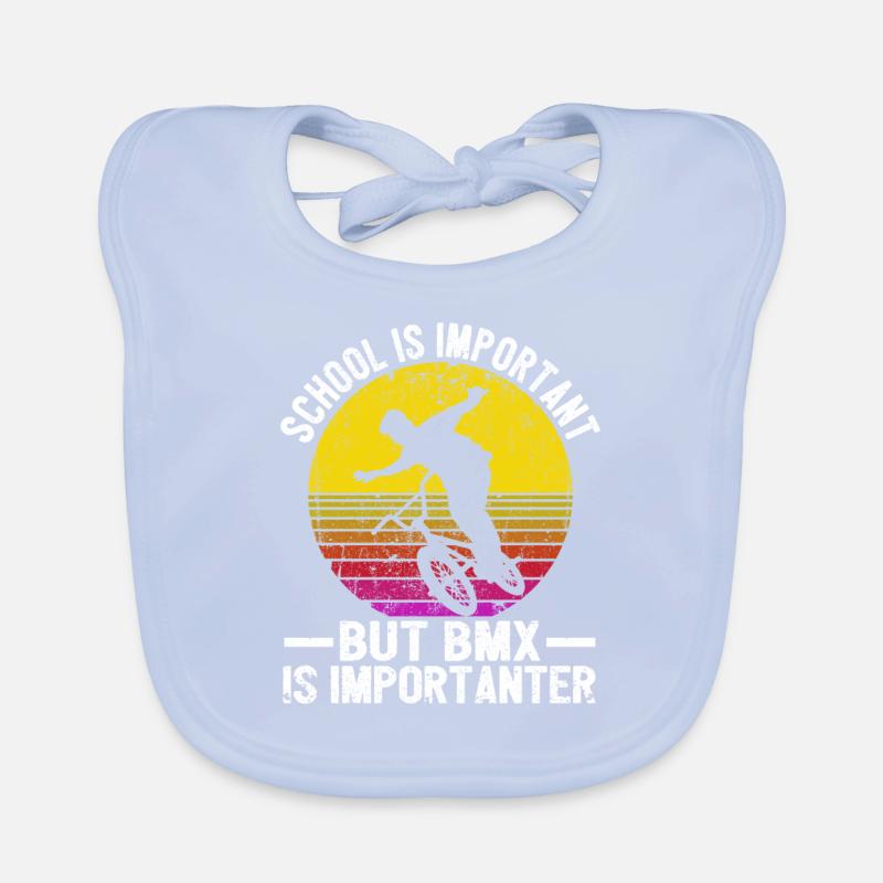 Fun school is important but Bmx is more important Organic Baby Bibs