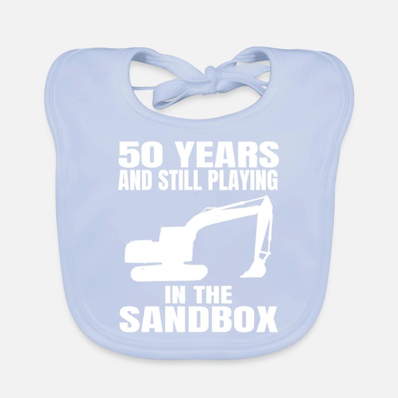 Excavator driver 50th birthday Construction workers Excavators Organic Baby Bibs