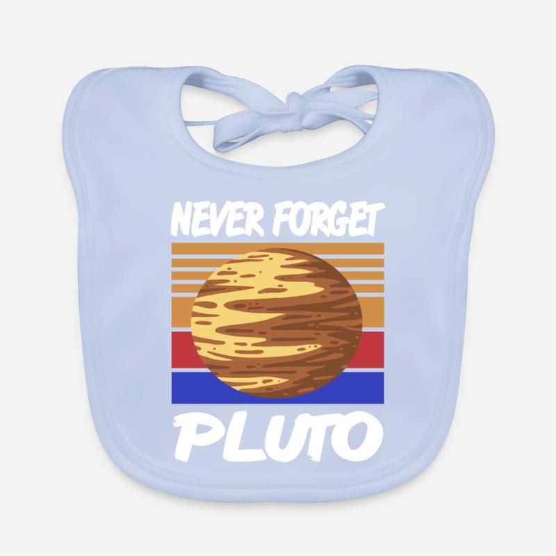 NEVER Forget Pluto Retro Vintage Planet Space Organic Baby Bibs