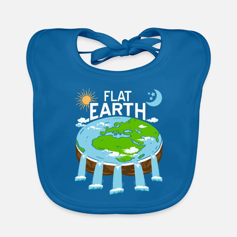 FLAT Earth Retro Flat Earther Designs Organic Baby Bibs