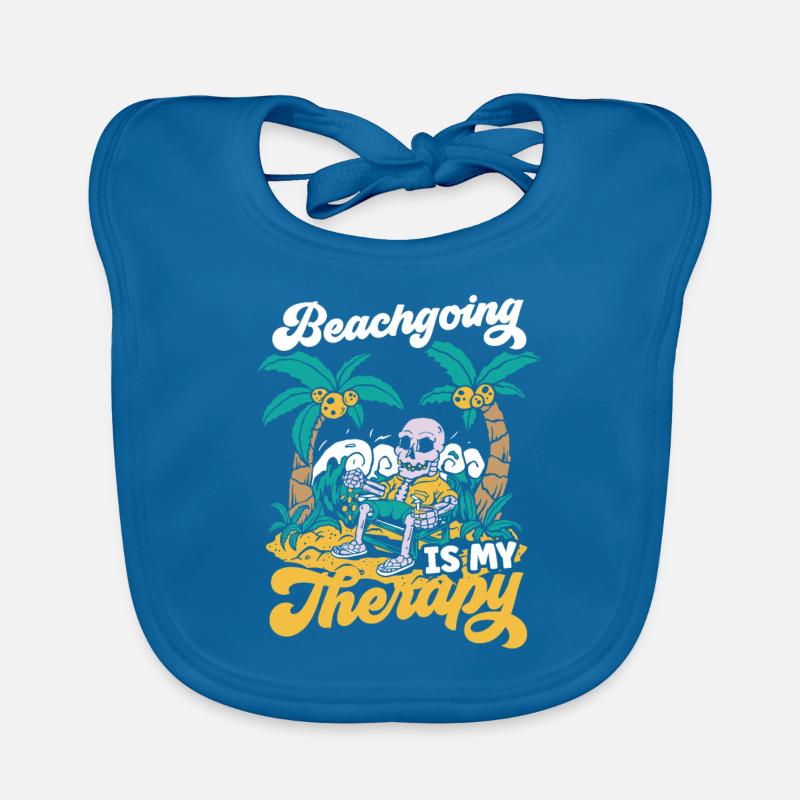 Beach holiday is my therapy Beach beach Organic Baby Bibs