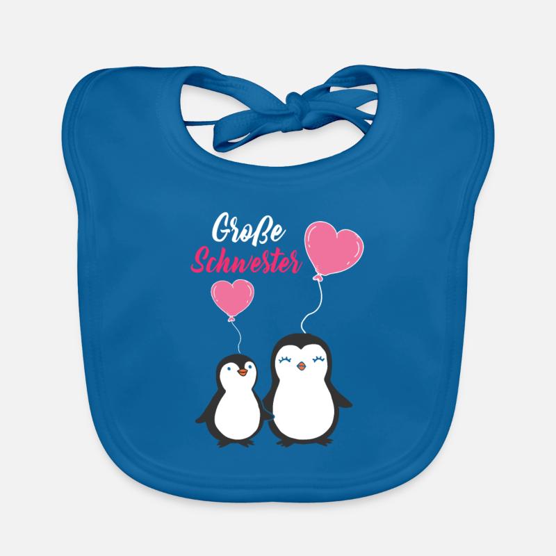 Große Schwester Pinguine Geschwister Regenbogen Baby Bio-Lätzchen